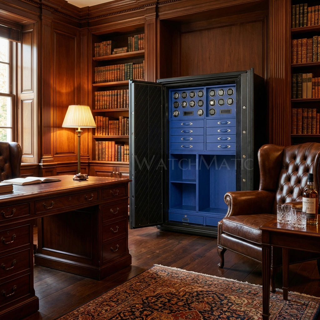 Sovereign™ Leather Vault – Dual Door Watch Safe Cabinet