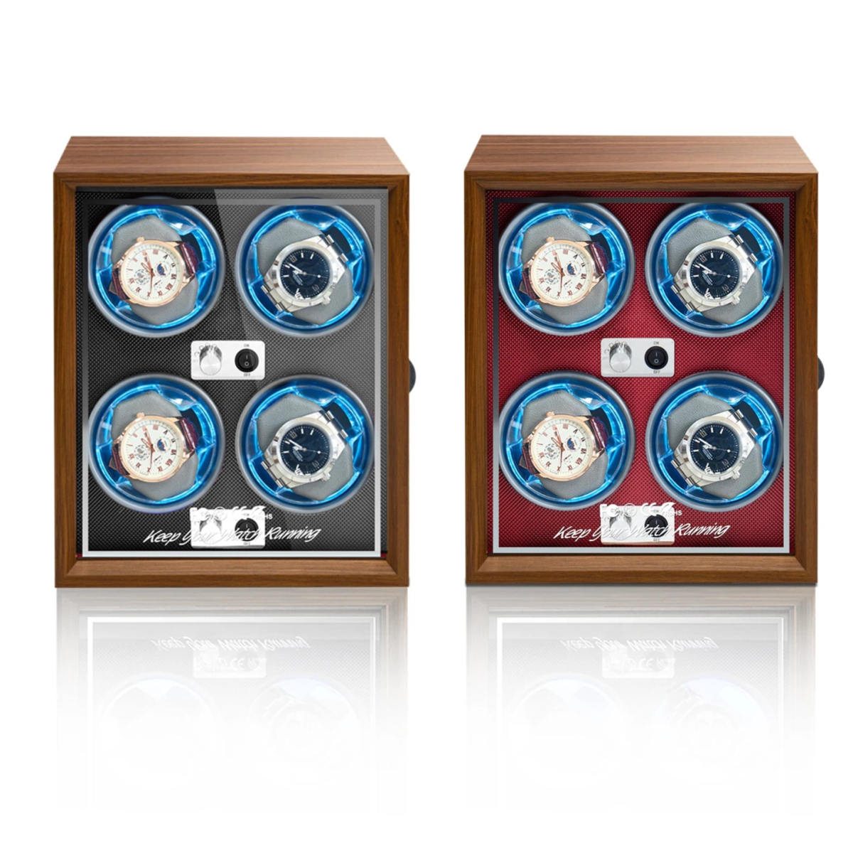 Luno Wooden Quad Watch Winder - WatchMatic