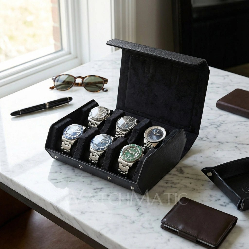 WATCHMATIC Hexagon Watch Box 14:10red-6slots - WatchMatic