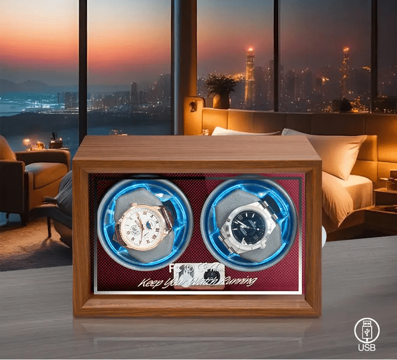WATCHMATIC Luno Wooden Double Watch Winder 17079;46782381 - WatchMatic