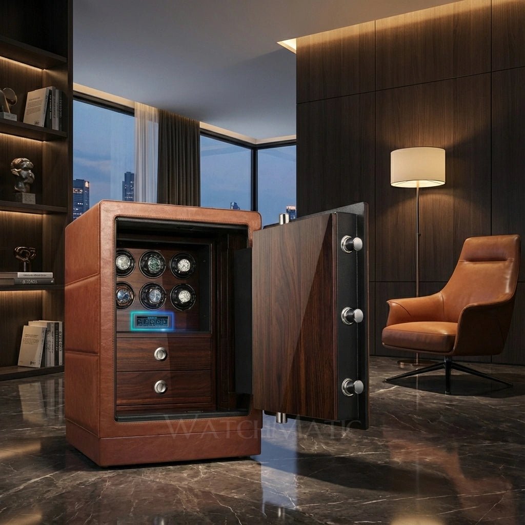 WatchMatic SecureSpin Vault 6 - Watch Winder Safe Box - WatchMatic